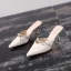 Charmig Svarta Casual Rhinestone Toffel & Flip flops 2021 6 cm Stilettklackar Spetsiga Sandaler Dam
