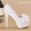 Charmant Ivoire En Dentelle Fleur Perle Cristal Chaussure De Mariée 2021 15 cm Talons Aiguilles À Bout Pointu Mariage Talons Hauts