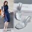 Sexy Transparentes Cocktail Sandalen Damen 2021 7 cm Kristall Thick Heels Peeptoes Sandaletten Hochhackige