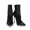 Fashion Black Street Wear Ankle Womens Boots 2021 10 cm Stiletto Heels Pointed Toe Boots High Heels