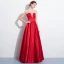 Chic / Belle Rouge Robe De Soirée 2018 Princesse Paillettes Encolure Dégagée Dos Nu Manches Courtes Longue Robe De Ceremonie