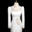 Chic / Belle Ivoire Paillettes En Dentelle Fleur Robe De Soirée 2025 Trompette / Sirène Col Haut Manches Longues Train De Balayage Soirée Robe De Ceremonie