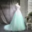 Chic / Beautiful Gradient-Color Prom Dresses 2018 Ball Gown Beading Appliques Lace Scoop Neck Backless Sleeveless Floor-Length / Long Formal Dresses
