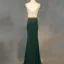Chic / Beautiful Dark Green Evening Dresses  2018 Trumpet / Mermaid Handmade  Beading Crystal Rhinestone V-Neck Backless Sleeveless Floor-Length / Long Formal Dresses