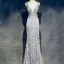 Luxury / Gorgeous Silver Evening Dresses  2018 Trumpet / Mermaid Beading Tassel Crystal Rhinestone V-Neck Backless Sleeveless Floor-Length / Long Formal Dresses
