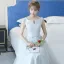 Chic / Beautiful Grey Bridesmaid Dresses 2018 A-Line / Princess Bow Sleeveless Backless Floor-Length / Long Wedding Party Dresses