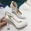 Fashion Black Evening Party Pierced Pumps 2021 Leather Ankle Strap 10 cm Stiletto Heels Pointed Toe Pumps High Heels