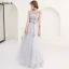 Abordable Gris Robe Demoiselle D'honneur 2018 Princesse En Dentelle Noeud Dos Nu Longueur Cheville Robe Pour Mariage