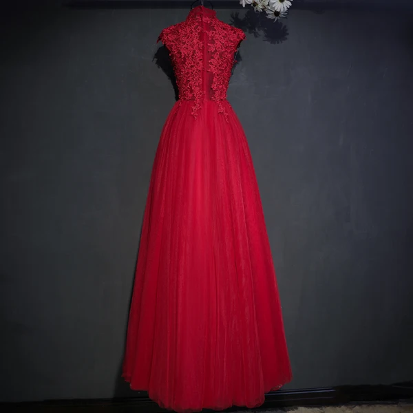 Chic / Beautiful Formal Dresses 2017 Lace Flower Sequins High Neck Sleeveless Floor-Length / Long Ball Gown Evening Dresses