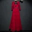 Chic / Belle Rouge Robe De Ceremonie Robe De Soirée 2017 Dentelle Paillettes Noeud Dos Nu Longueur Cheville V-Cou 3/4 Manches Princesse