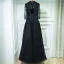 Classic Black Formal Dresses 2017 Lace Flower Sequins Pearl 3/4 Sleeve Ankle Length A-Line / Princess Evening Dresses