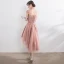Lovely Graduation Dresses 2017 A-Line / Princess Lace Flower Strappy Scoop Neck Short Sleeve Backless Formal Dresses