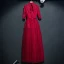 Chic / Belle Rouge Robe De Ceremonie Robe De Soirée 2017 En Dentelle Fleur Noeud Paillettes Col Haut 1/2 Manches Longueur Cheville Princesse