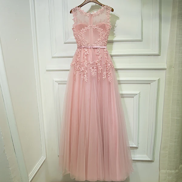 Chic / Beautiful Bridesmaid Dresses 2017 A-Line / Princess Lace Flower Pearl Strappy Sleeveless Ankle Length Wedding Party Dresses