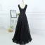 Classic Black Formal Dresses 2017 A-Line / Princess Lace Flower Bow V-Neck Sleeveless Floor-Length / Long Evening Dresses