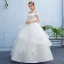 Elegant Wedding Dresses 2017 Ball Gown Flower Lace Backless Sequins Off-The-Shoulder Short Sleeve Floor-Length / Long