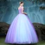 Vintage / Retro Quinceañera Lavender Prom Dresses 2018 Ball Gown Appliques Lace V-Neck Backless Sleeveless Floor-Length / Long Formal Dresses