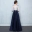 Elegant Formal Dresses 2017 A-Line / Princess Lace Flower Beading Sequins 3/4 Sleeve Scoop Neck Ankle Length Prom Dresses