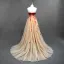 Chic / Belle Champagne Robe De Bal 2018 Princesse En Dentelle Fleur Noeud Bustier Dos Nu Sans Manches Train De Balayage Robe De Ceremonie