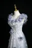 Elegante Himmelblau Perlenstickerei Applikationen Strass Pailletten Ballkleider 2025 A Linie Eckiger Ausschnitt Ärmellos Rückenfreies Lange Ball Festliche Kleider