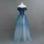 Modern / Fashion Navy Blue Evening Dresses  2018 A-Line / Princess Star Suede Bow Scoop Neck Short Sleeve Floor-Length / Long Formal Dresses