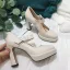 Simple Noire Vêtement de rue Escarpins 2021 Cuir 10 cm Talons Aiguilles Pied Carré Escarpins Talons Hauts