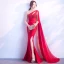 Sexy Violet Robe De Soirée 2018 Trompette / Sirène Perlage Cristal Paillettes Une épaule Sans Manches Dos Nu Train De Balayage Robe De Ceremonie