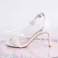 Sexy Blanche Jardin / Extérieur Sandales Femme 2020 Perle En Dentelle Fleur Bride Cheville 9 cm Talons Aiguilles Peep Toes / Bout Ouvert Sandales