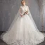 Charming White Wedding Dresses 2018 Ball Gown Lace Appliques Beading Crystal Pearl High Neck Sleeveless Backless Watteau Train Wedding