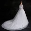 Schöne Weiß Brautkleider 2018 Ballkleid Schaltflächen Mit Spitze Pailletten Off Shoulder 3/4 Ärmel Kapelle-Schleppe Hochzeit