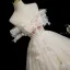 Elegant Beige Beading Sequins Appliques Prom Dresses 2025 Ball Gown Off-The-Shoulder Short Sleeve Backless Floor-Length / Long Formal Dresses
