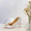 Elegante Ivory / Creme Abend Seide Satin Pumps 2021 Perle 8 cm Stilettos Spitzschuh Pumps Hochhackige