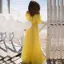 Moderne / Mode Été Rose Bonbon Désinvolte Robes longues 2018 Princesse De l'épaule Manches Courtes Longue Vêtements Femme