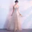 Elegant Grey Evening Dresses  2018 A-Line / Princess Glitter Tulle Spaghetti Straps Backless Sleeveless Floor-Length / Long Formal Dresses