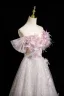 Glitzernden Rosa Applikationen Perle Pailletten Ballkleider 2025 Ballkleid Off Shoulder Kurze Ärmel Rückenfreies Lange Ball Festliche Kleider