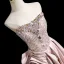 Sexy Rosa Perlenstickerei Strass Pailletten Abendkleider 2025 A Linie Bandeau Ärmellos Rückenfreies Gespaltete Front Sweep / Pinsel Zug Abend Festliche Kleider