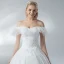 Erschwinglich Ivory / Creme Brautkleider / Hochzeitskleider 2018 A Linie Perlenstickerei Perle Spitze Off Shoulder Rückenfreies Kurze Ärmel Lange Hochzeit