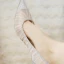 Charmant Ivory / Creme Spitze Brautschuhe 2021 Pailletten 8 cm Stilettos Spitzschuh Hochzeit Pumps Hochhackige