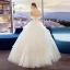 Elegant Ivory Wedding Dresses 2018 Ball Gown Ruffle Off-The-Shoulder Short Sleeve Floor-Length / Long Wedding
