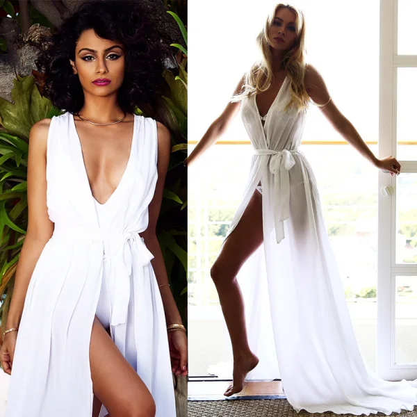 Sexy Rouge Été Robes longues 2018 Ceinture V-Cou Sans Manches Train De Balayage Vêtements Femme