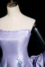 Elegant Lavender Pearl Appliques Prom Dresses 2025 A-Line / Princess Strapless Short Sleeve Backless Sweep Train Prom Formal Dresses