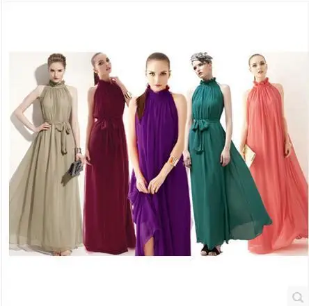 Elegant Summer Khaki Maxi Dresses 2018 Pleated High Neck Short Sleeve Floor-Length / Long Womens Clothing