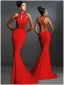 Modern / Fashion White Maxi Dresses 2018 Trumpet / Mermaid Lace Flower High Neck Sleeveless Sweep Train Womens Clothing