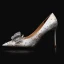Charming Silver Lace Butterfly Wedding Shoes 2021 Leather Rhinestone 9 cm Stiletto Heels Pointed Toe Wedding Pumps High Heels