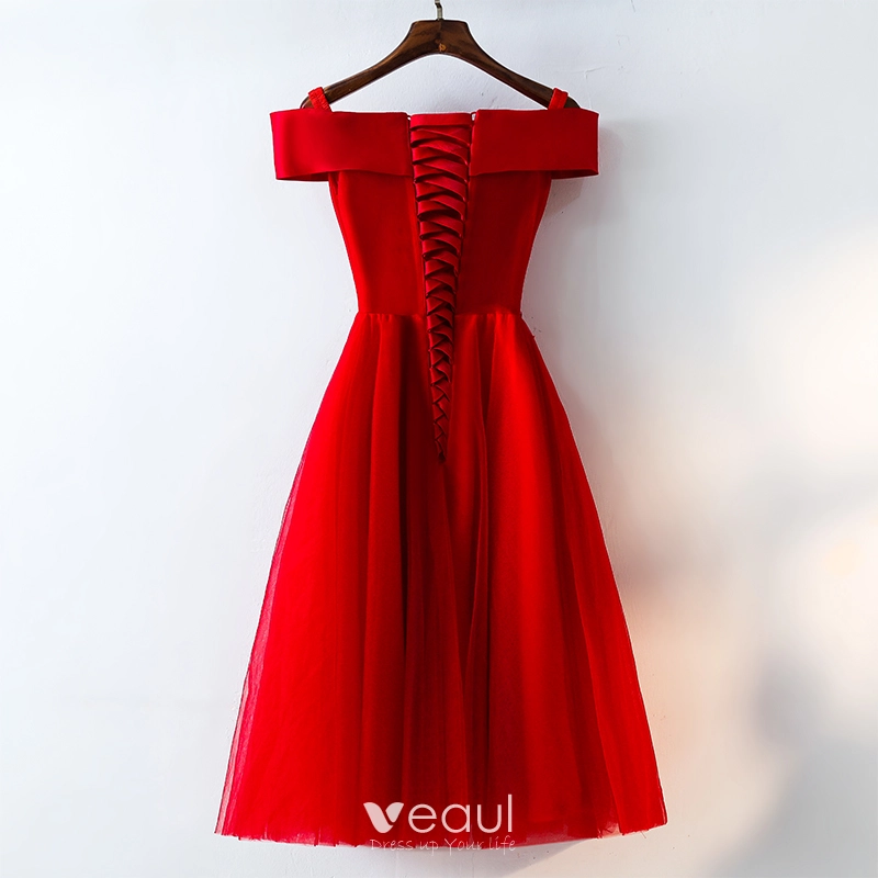 red graduation dress short 2025 Red Short Graduation Dress Junior Girls Short Prom Gowns SP665 –  Siaoryne main image 0