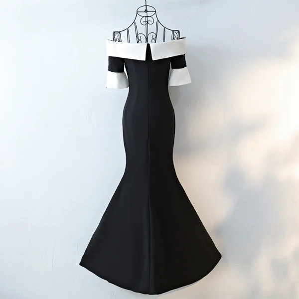 Chic / Beautiful Evening Dresses 2017 Trumpet / Mermaid Off-The-Shoulder Zipper Up Short Sleeve Ankle Length Evening Party