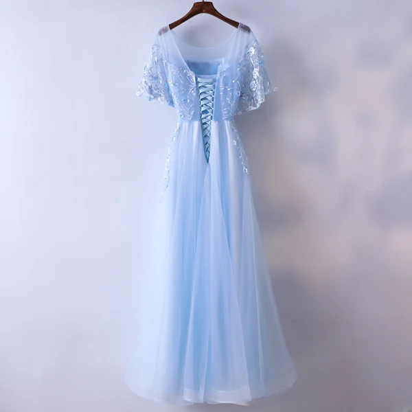 Snygga / Fina Aftonklänningar 2017 Prinsessa Beading Pärla Spets Blomma Urringning Halterneck 1/2 ärm Ankellång Afton