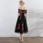 Chic / Beautiful Black Homecoming Graduation Dresses 2017 A-Line / Princess Appliques Off-The-Shoulder Sleeveless Zipper Up Short