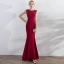 Chic / Beautiful Red Evening Dresses  2017 Trumpet / Mermaid Appliques Sequins Scoop Neck Zipper Up Sleeveless Ankle Length Evening Party
