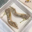 Scintillantes Champagne Soirée Perle Faux Diamant Escarpins 2021 Cuir Paillettes 8 cm Talons Aiguilles À Bout Pointu Escarpins Talons Hauts